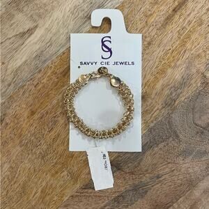 Savvy Cie Jewels Gold Plated Chunky Bracelet